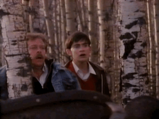 Rowsdower and Troy in the woods